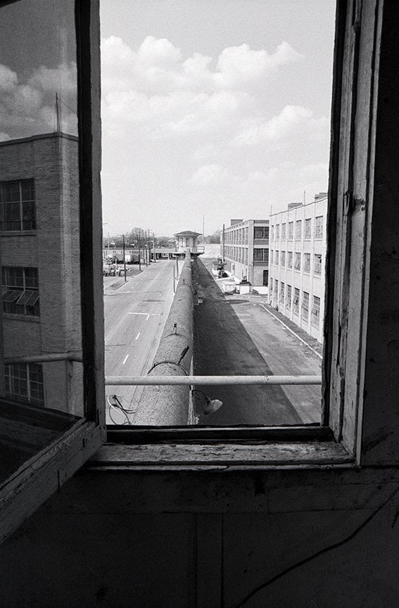 view from guard tower looking north on Neil Ave.