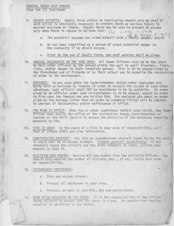 scanned paperwork from inside of one tower