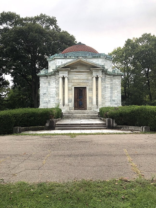 beautiful marble tomb with red tile dome