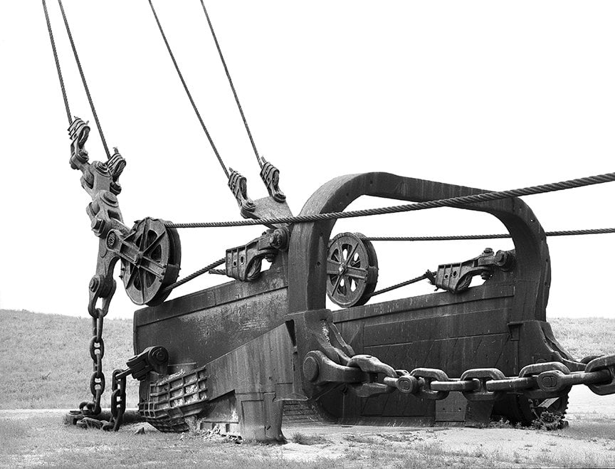 big bucket of the strip mine shovel