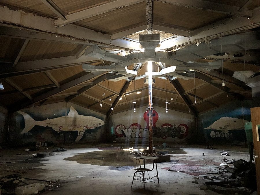 abandoned rotunda in aquarium