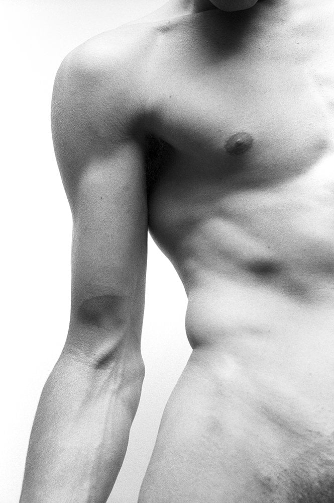 close-up of nude male figure