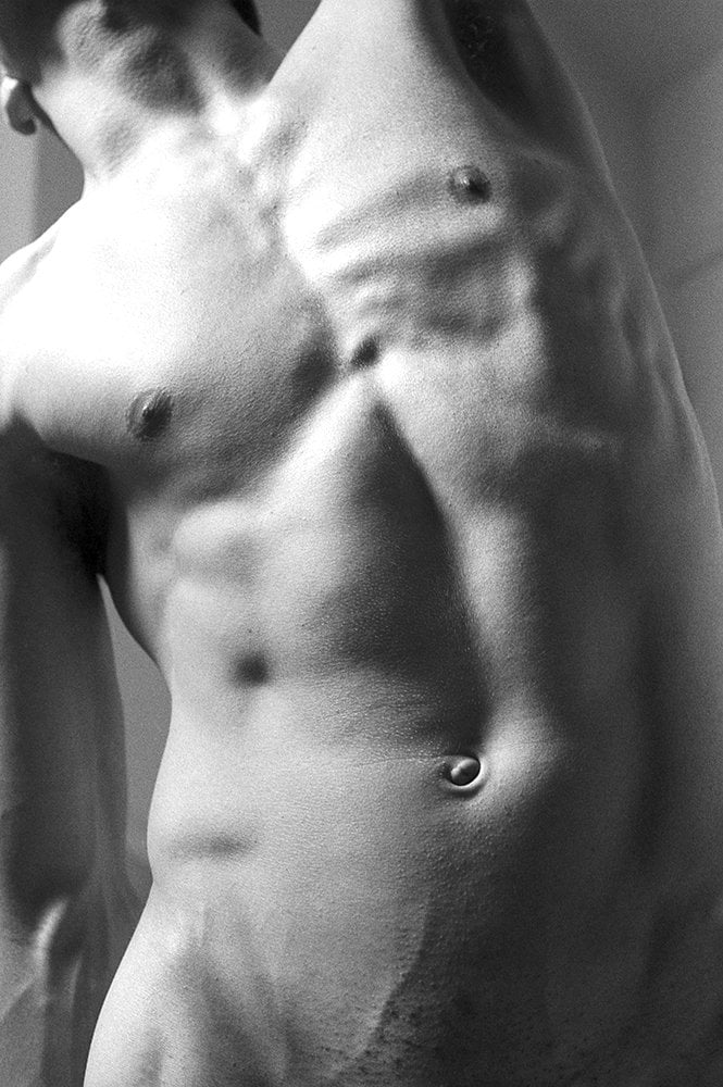 close-up of nude male torso