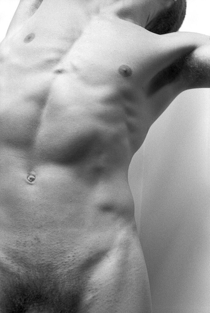 monochrome nude torso close-up